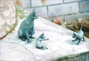 Памятник кошке с котятами