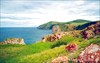 на фото: Вид с мыса Саган-Хушун на северную оконечность острова Ольхон
