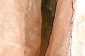 Наконец показывается глиняное дно пещеры