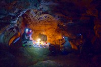 Грот в пещере Геологов-1. Самый удобный для жилья и стола.