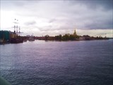 Вид с Биржевого моста на Петропавловскую крепость