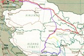 Карта маршрута по Китаю